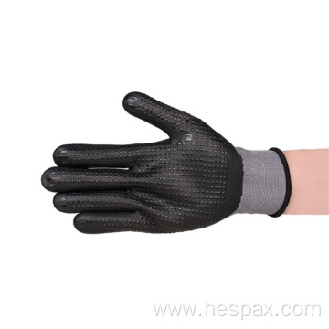 Hespax Breathable 15G Microfoam Nitrile Gloves Dotted Wear